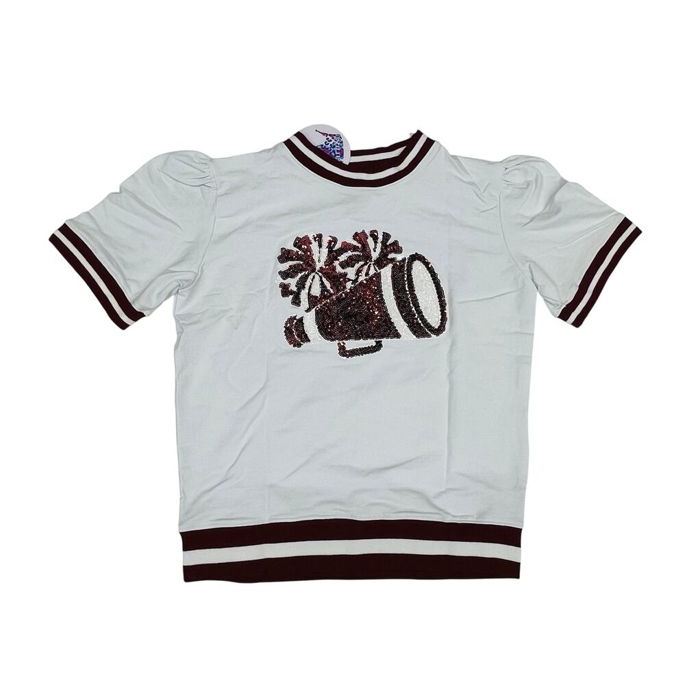 NWT Azarhia YL Megaphone Cheerleader Top in Maroon